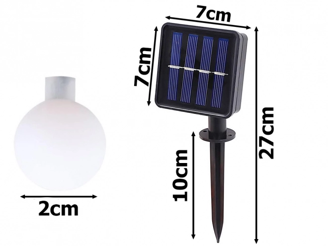 Sončna večbarvna vrtna girlanda z LED