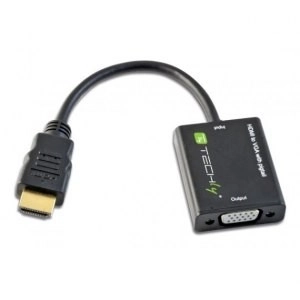 HDMI priključek moški na VGA ženski, črn, 10 cm