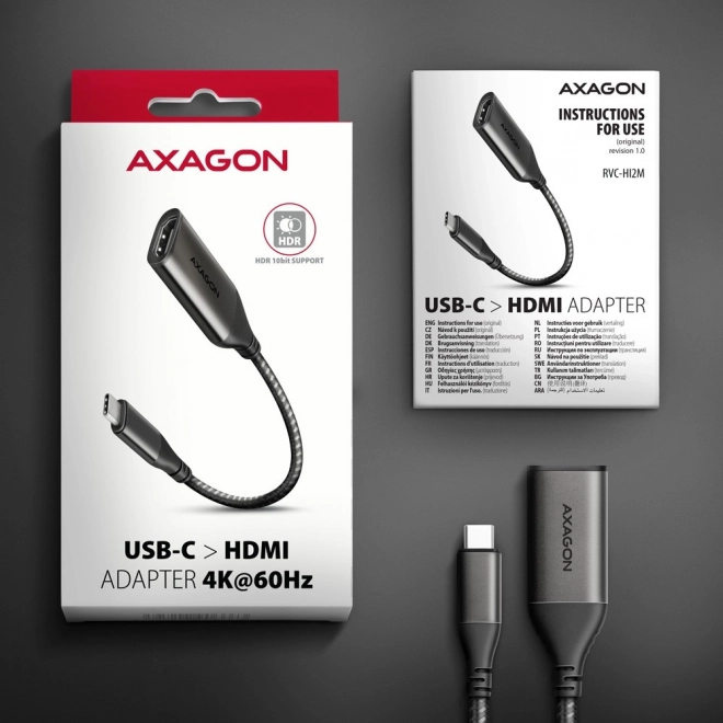 Adapter USB-C na HDMI 4K/60Hz aluminij, 25 cm kabel