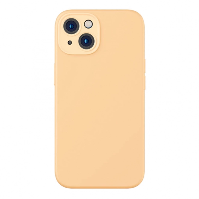 Baseus Gel Tekočina Silicijeva Ovoj za iPhone 14 rumena s kaljenim steklom in čistilnim setom – 14 Plus