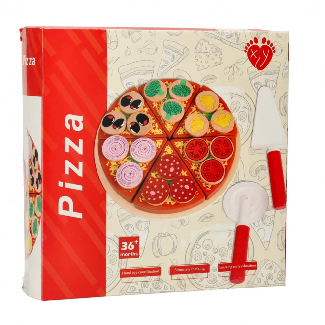 Lesena igralna garnitura Pizza s pripomočki