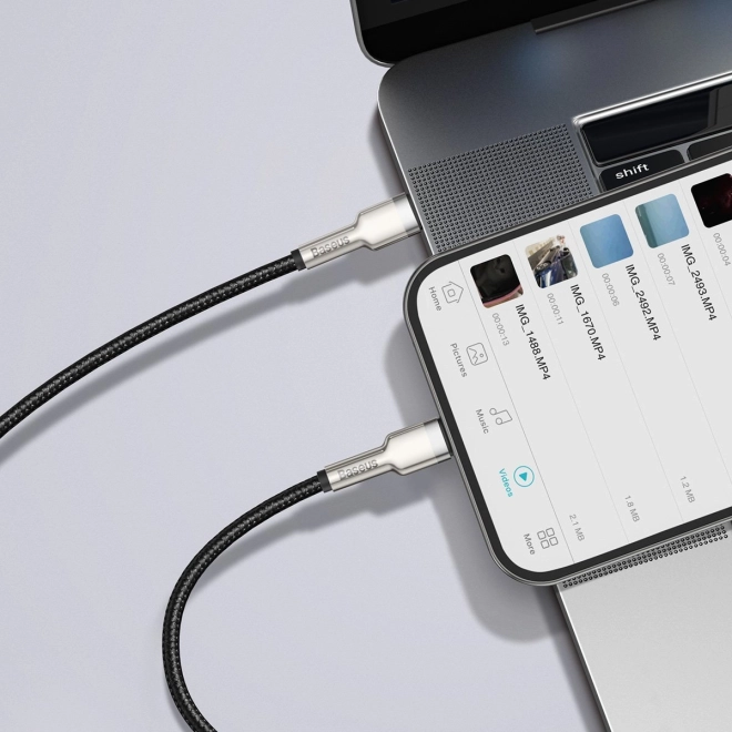 Baseus USB-C na Lightning kabel Cafule 20W, 2m črn