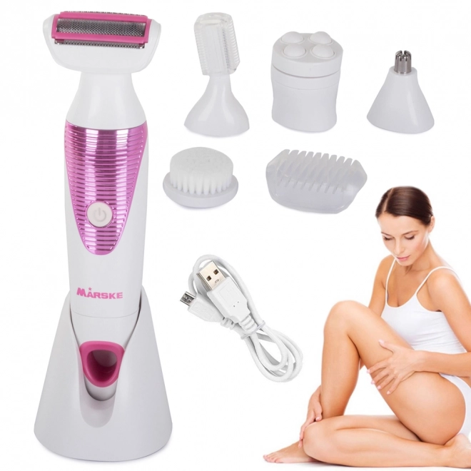 Ženski multifunkcijski epilator in brivnik 5v1 z brezžičnim stojalom