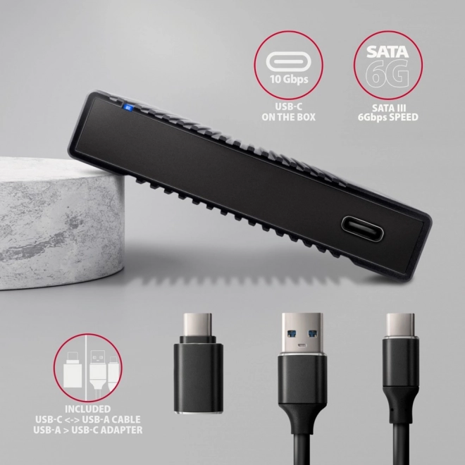 Aluminijasto ohišje za zunanje diske USB3.2 Gen 2 - SATA 6G 2.5" SSD/HDD