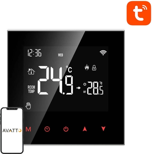 Pametni termostat za kotle AVATTO z podporo ZIGBEE in TUYA