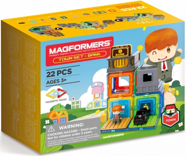 Magformers mesteca banka gradbeni komplet 22 kosov