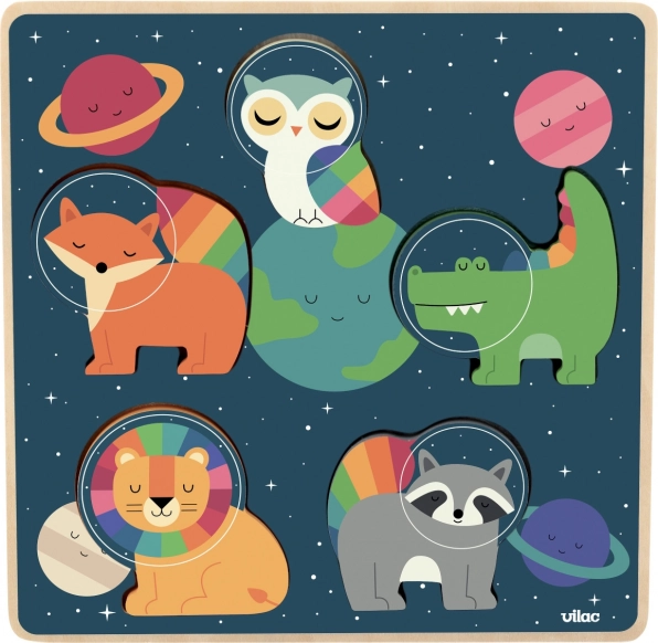 Vilac vstavljanka Uganka Živalski Astronavti