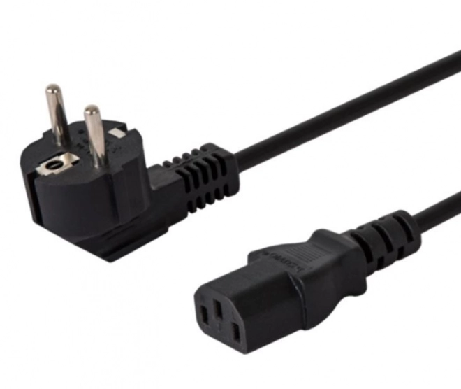 Napajalni kabel Schuko - IEC C13, kotni, 3m