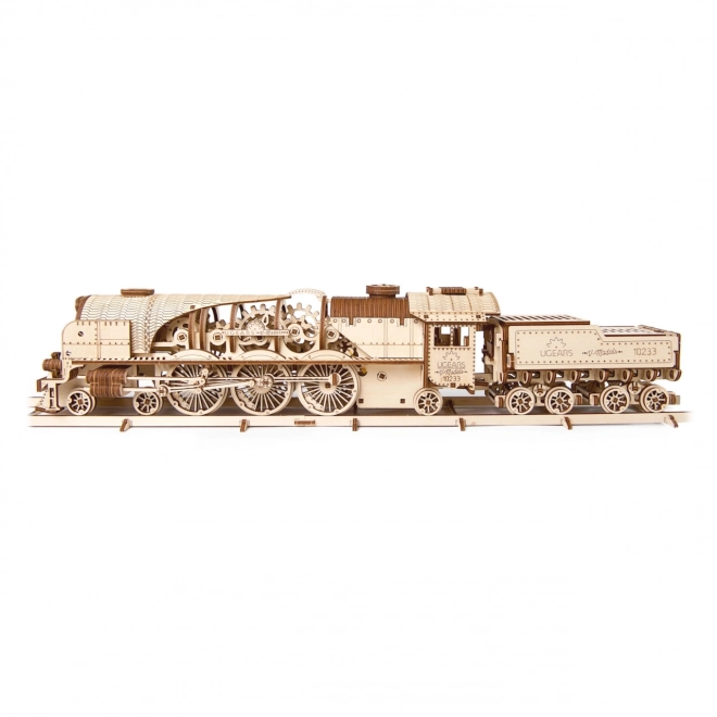Ugears 3D sestavljanka - Lokomotiva V-express z vagonom 538 kosov