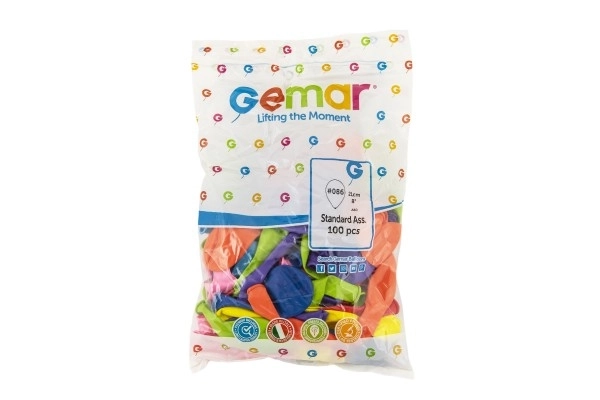 Napihljive balončki barvni mix 21 cm - 100 kosov