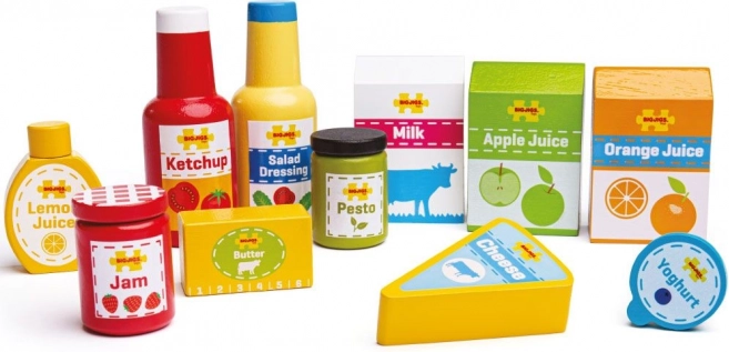 Bigjigs leseni set živil, 11 kosov