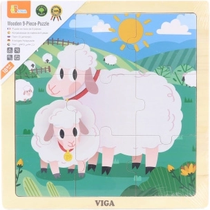 VIGA lesene sestavljanke ovčke – 9 kosov
