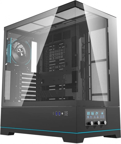 Računalniško ohišje z ventilatorjem Darkflash DY451L PRO (črno)
