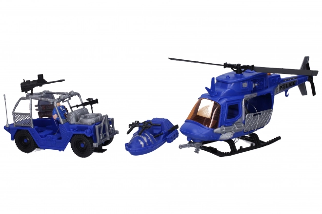Policijski set s figurami helikopter 33 cm