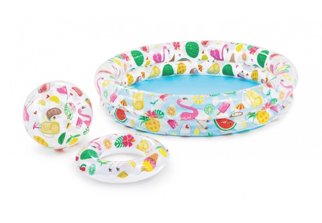 Bazen set sadje in flamingo