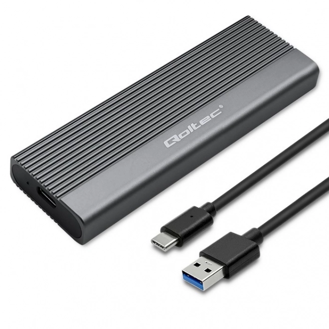 Aluminijasto ohišje za disk M.2 SSD SATA NGFF USB-C 2TB Sivo