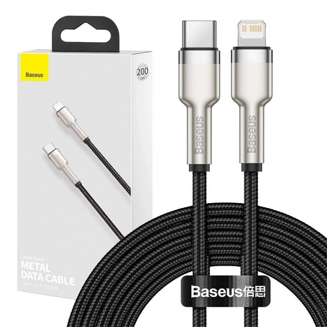 Baseus USB-C na Lightning kabel Cafule 20W, 2m črn