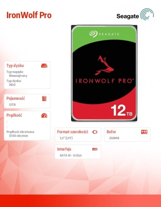 Trdi disk IronWolf Pro 12TB