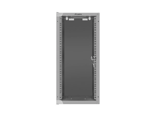 Viseča omarica 10'' 12U 280x310 siva flat pack