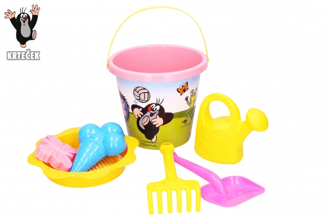 Komplet pesek Krtek velik 3,5 L roza