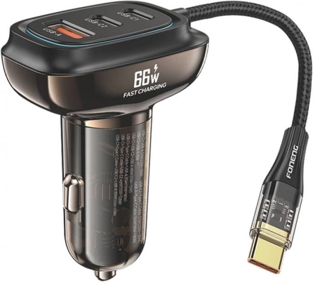 Avtopolnilec FONENG C20 66 W s 3 priključki (USB-A + 2× USB-C)