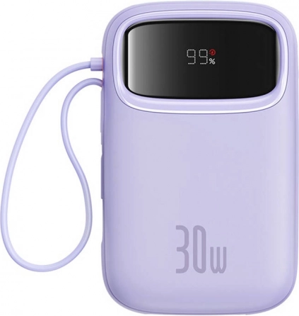Baseus QPow 2 power banka 10000 mAh 30 W z dvojnim USB‑C (vijolična)