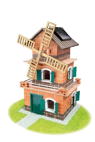 Gradbeni komplet Teifoc Mlin - sončni pogon 380 kosov v škatli 44x33x11cm