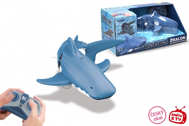 Beli morski pes RC za vodo 35 cm - češki ovitek