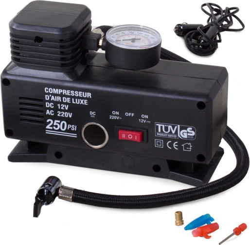 Kompresorska črpalka za avto 230 V / 12 V 250 PSI z manometrom
