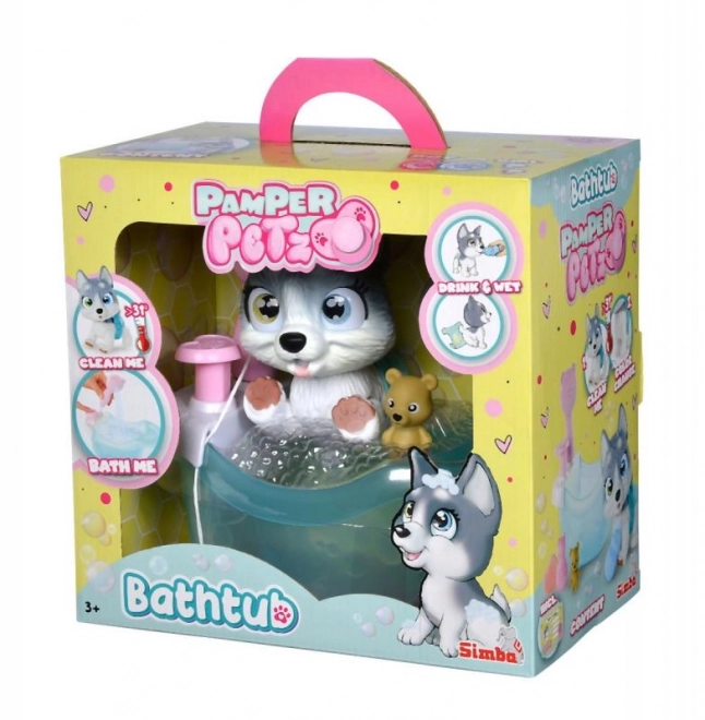 Kužek Husky Pamper Petz v kadi