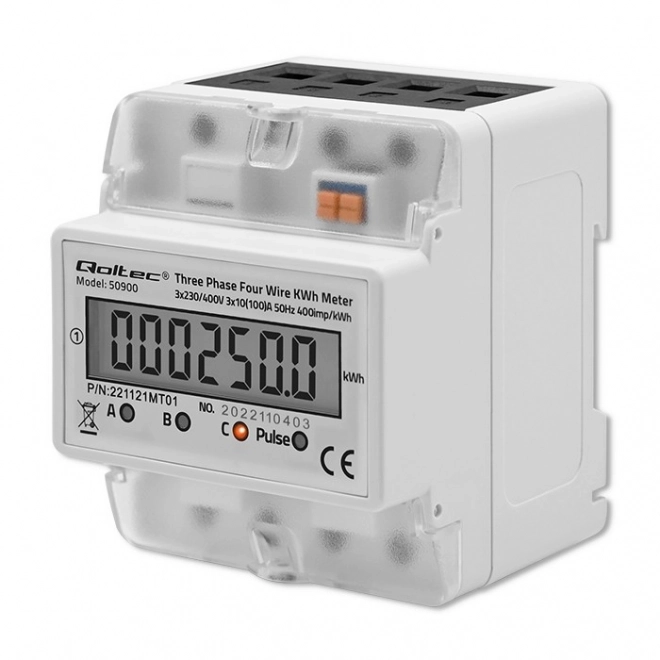 Trofazni elektronski števec električne energije | DIN letev | 400V | LCD | 4P