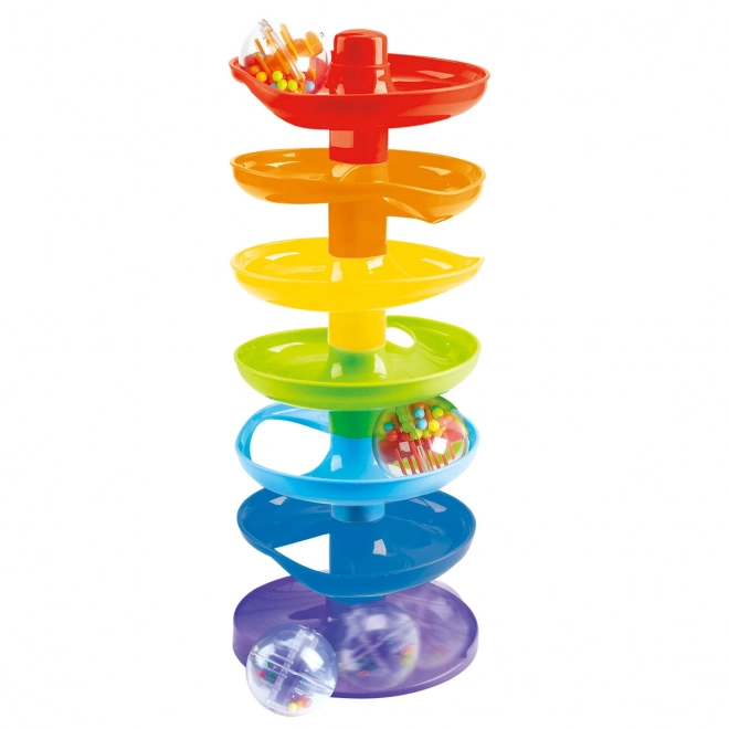 Spirala z žogicami mavrična 37 cm