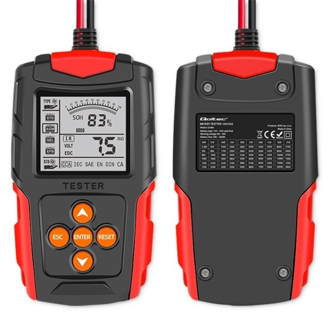 Digitalni tester baterij z LCD zaslonom | 12V | 24V | 3Ah-200Ah