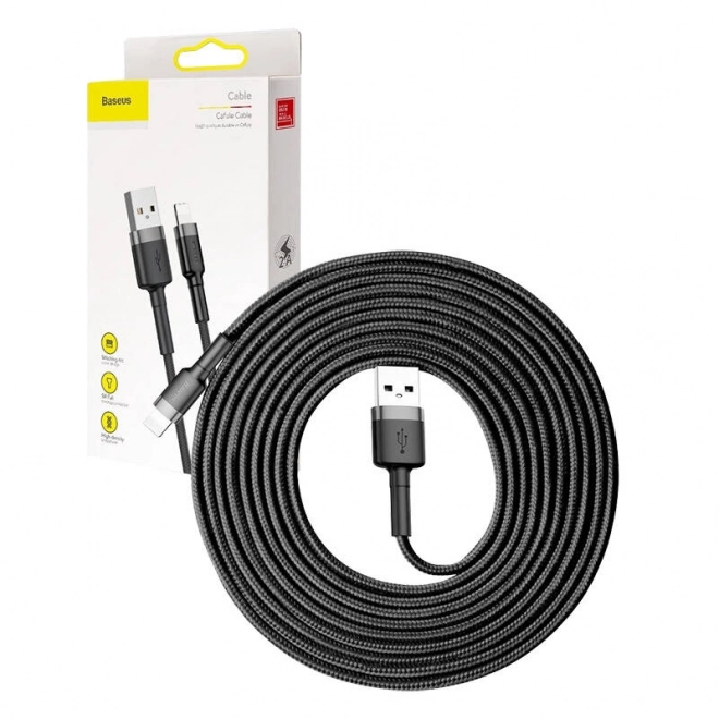 Baseus Cafule USB Lightning kabel 2A 3m (Črna Siva)