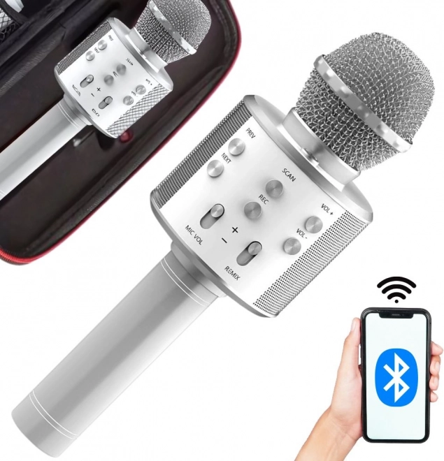 Brezžični bluetooth mikrofon za karaoke z zvočnikom
