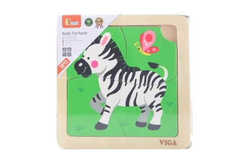 Lesena sestavljanka 4 deli - zebra