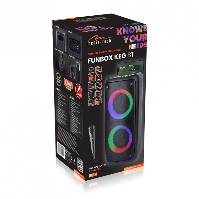 FUNBOX BT Zvočnik MT3181 Bluetooth 5.0/TWS/MP3/MicroSD/USB/AUX/Ekvalizator/Jack 6.3/RGB/USB-C/ RMS 40W/PMPO 1000W