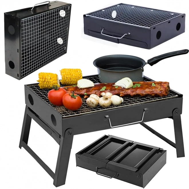 Prenosni zložljivi žar na oglje za kampiranje in BBQ