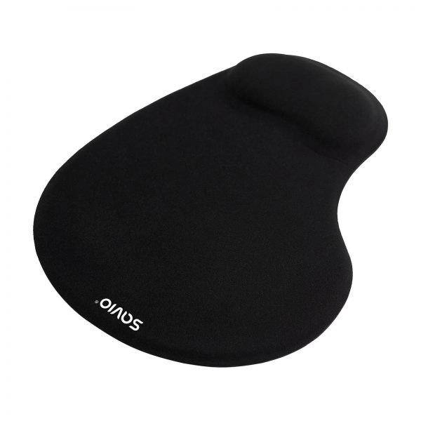 Črna ergonomska podloga za miško SAVIO