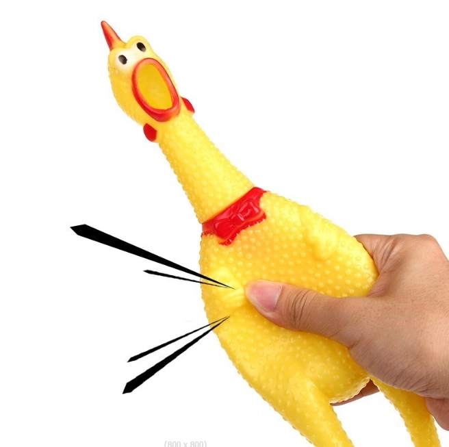 Piskajoča igrača za pse - piščanec, 16 cm