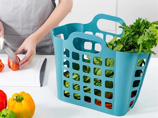 Zložljiva plastična košara za perilo