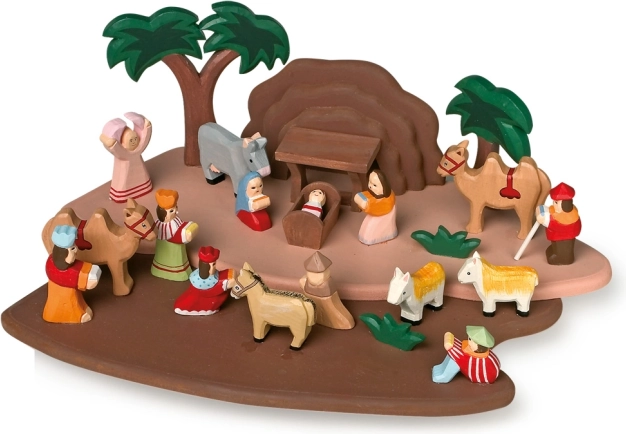 Leseni jaslice s figuricami za otroke small foot