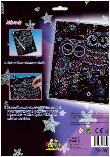 ARTLOVER Biserna slika Sove 20x25 cm