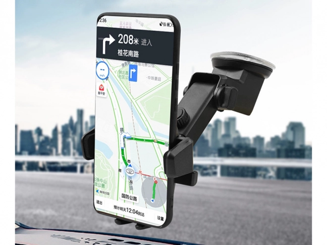 Avtomobilski nosilec za mobilni telefon s priseskom na vetrobransko steklo