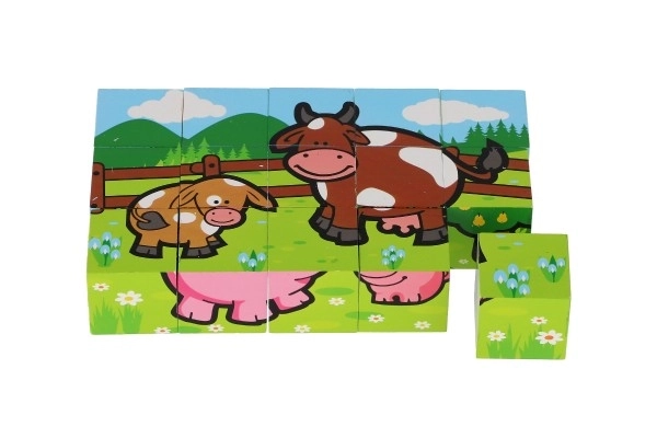 Lesene kocke Moje prve živalice 15 kos