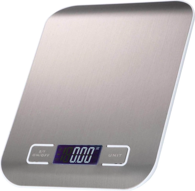 Natančna elektronska kuhinjska tehtnica 5 kg / 1 g z jeklenim LCD-zaslonom