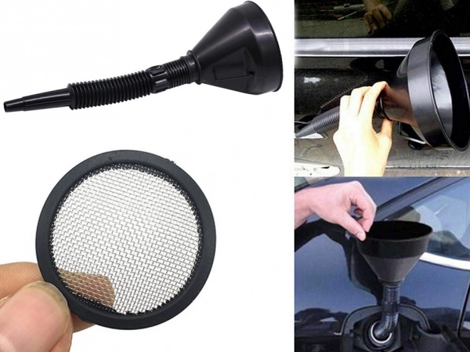 Lijak za olje za avtomobile s sitom