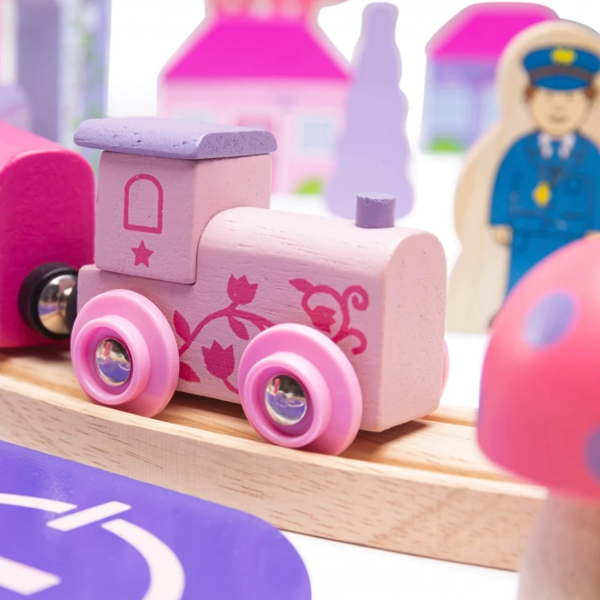 Bigjigs Rail Lesena velika železniška proga za princese