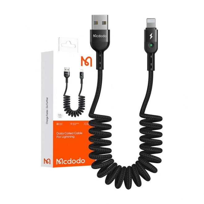 USB-Lightning kabel, Mcdodo CA-6410, vzmeten, 1,8 m (črn)