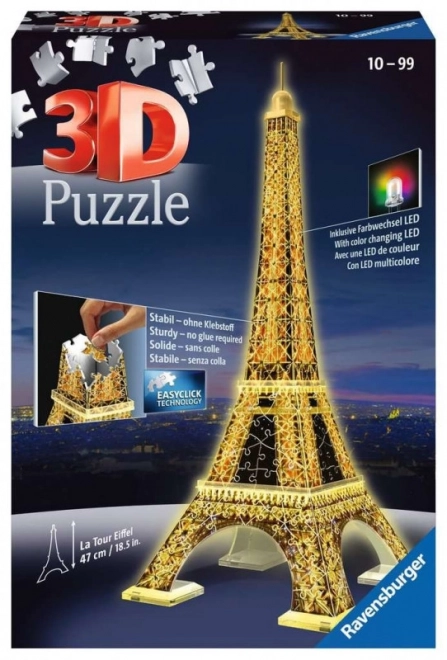 Sestavljanka 3D Eifflov stolp Nočna izdaja